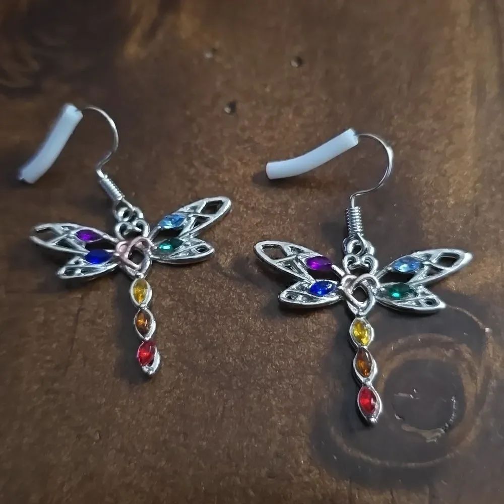 Dragonfly earrings dangle - Picture 5 of 5